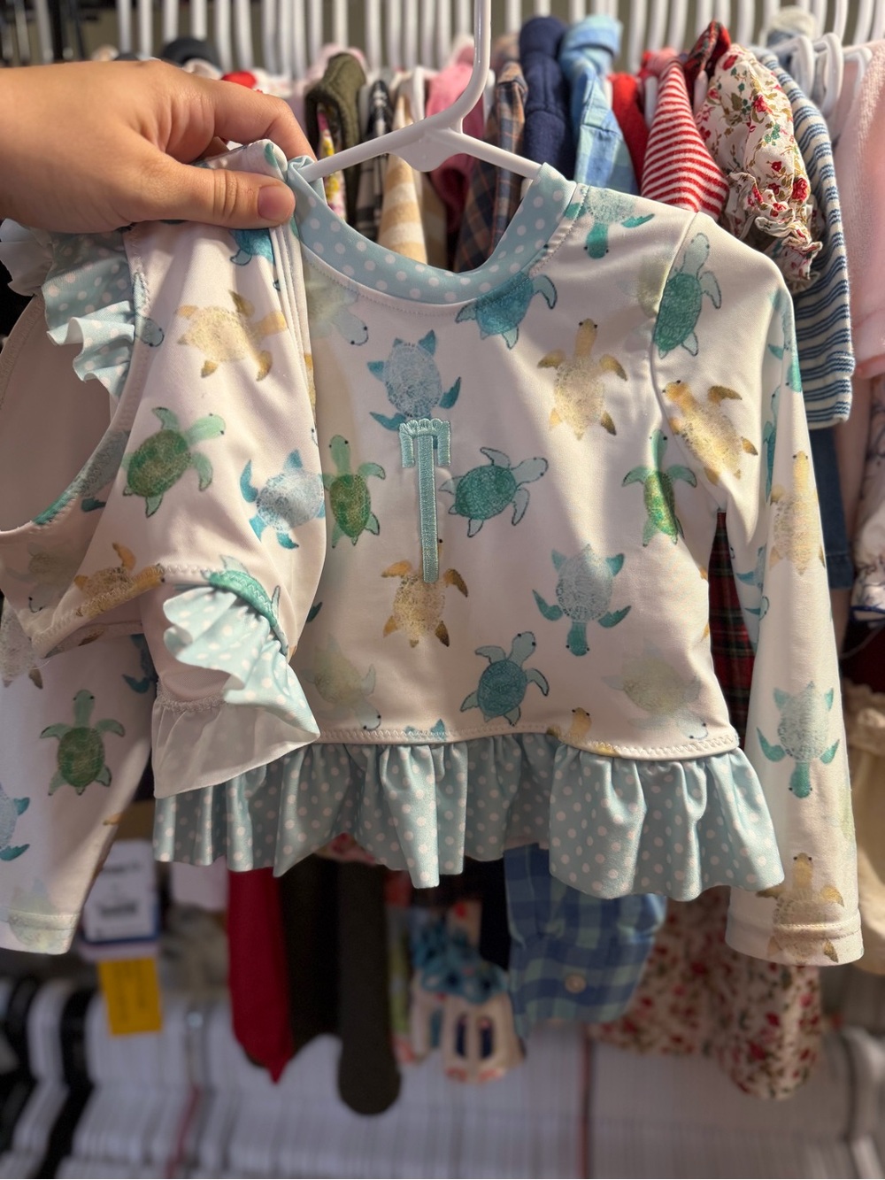 Busy Bee Smocks “T” Monogram 2 PC Swim (3T)